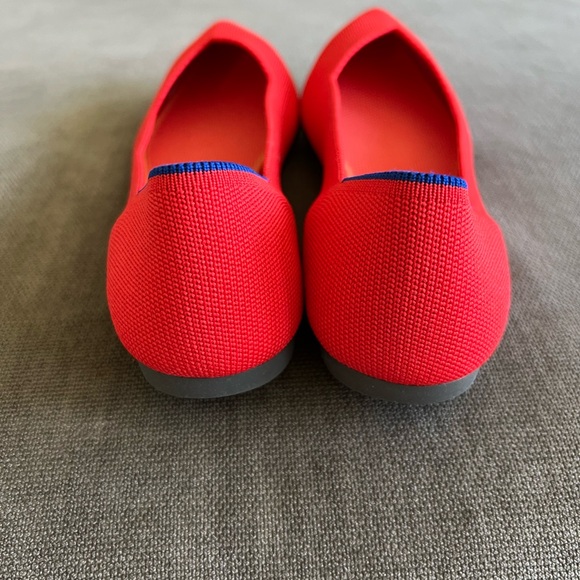 Rothy’s The Point Flame Red Ballet Flat Slip On Shoes Women Chili Bright New - Picture 4 of 7